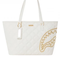 Shop All Sprayground Bag - Riviera Tote - White And Gold - 910T4281NSZ