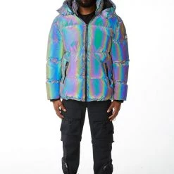 Rebel Minds Jacket - Puffer Coat - Reflective Dark Grey - 112-561 Shop All