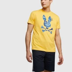 Psycho Bunny T-Shirt - Cranwich Graphic - Pollen - B6U285P1PC
