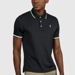 Shop All Psycho Bunny - Isaac Sport Polo - Black - SP22 - B6K164S1PB