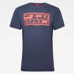G-Star T-Shirt - Boxed Raw - Indigo And Red - D17106-336-857