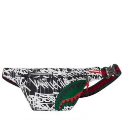 Sprayground Bag - Scribble Shark Savvy Crossbody - White - 910B4042NSZ