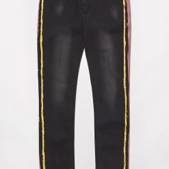 Premium Garage Jeans - Fast Lane - Black And Pink - PGF19-05