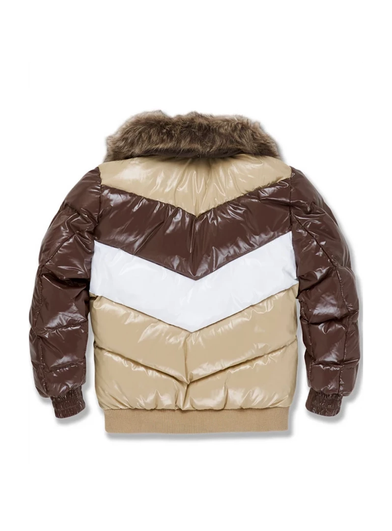 Jordan Craig Kids Jacket - Blocked Puffer - Mocha - 91548K Shop All 2 Jordan Craig Kids Jacket - Blocked Puffer - Mocha - 91548K Shop All