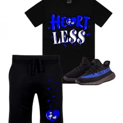 Pg Apparel Short Set - Heartless - Black And Royal Blue New Arrivals