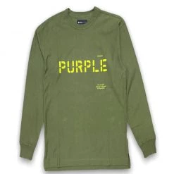 Purple-Brand Long Sleeve Shirt - Military Stencil Logo - P204 Shop All