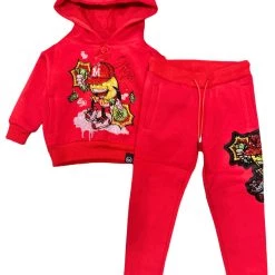 Majestik Kids Jogger Set - Money Bags - Red - KD2125 Shop All