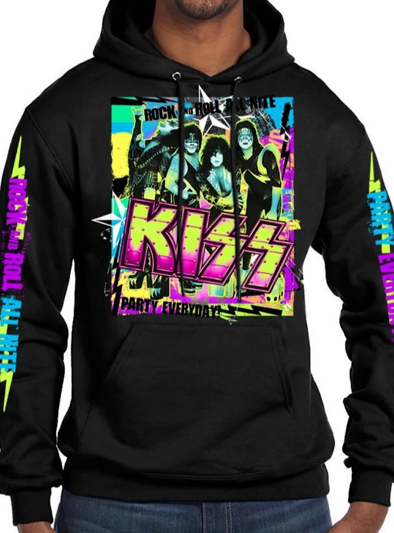 Premium Garage Hoodie - Rock N Roll All Night - Black - K3013 1 Premium Garage Hoodie - Rock N Roll All Night - Black - K3013