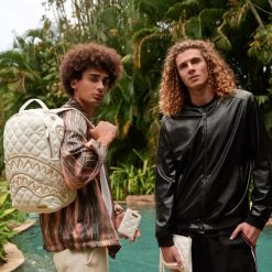 Shop All Sprayground Bag - Riviera Backpack - White And Gold - 910B4277NSZ