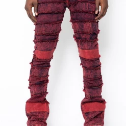 Golden Denim Jeans - The Stacked - Crimson Red - GDSPQS122-21