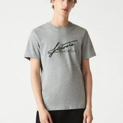 Lacoste T-Shirt - Signature Logo - Grey Chine - TH2054