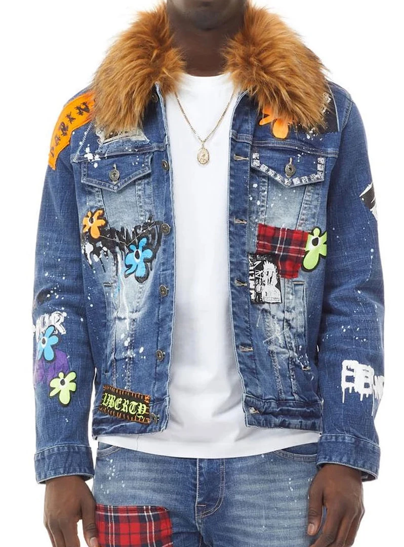 Shop All Smoke Rise Denim Jacket - Patches - Belfast Blue - JJ21730 1 Shop All Smoke Rise Denim Jacket - Patches - Belfast Blue - JJ21730