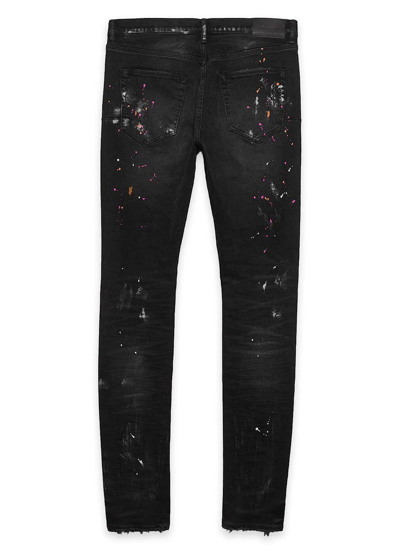 Purple-Brand Jeans - Paint - Black And Pink - P001 2 Purple-Brand Jeans - Paint - Black And Pink - P001