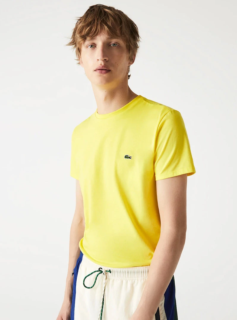 Lacoste T-Shirt - Crewneck Pima Cotton Jersey - Yellow-HLL - TH6709 Shop All 2 Lacoste T-Shirt - Crewneck Pima Cotton Jersey - Yellow-HLL - TH6709 Shop All