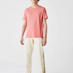 Lacoste T-Shirt - V-Neck Pima Cotton Jersey - Pink-F9C - TH6710 Shop All