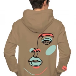 Inimigo Hoodie - Line Art Face - Tannin - ILS8109