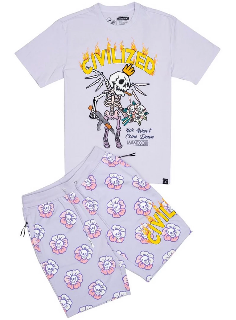 Civilized Short Set - Won't Come Down - Lilac - CV1514 1 Civilized Short Set - Won't Come Down - Lilac - CV1514