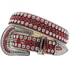 Shop All Milano Belt - Stones And Studs - Shiny Red And Clear