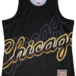 Shop All Mitchell & Ness Jersey - Big Face 4.0 Bulls - Black And Gold - TMTK1258