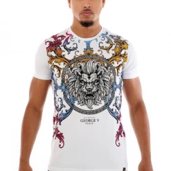 Shop All George V T-Shirt - Lion Crest - White - GV-2396