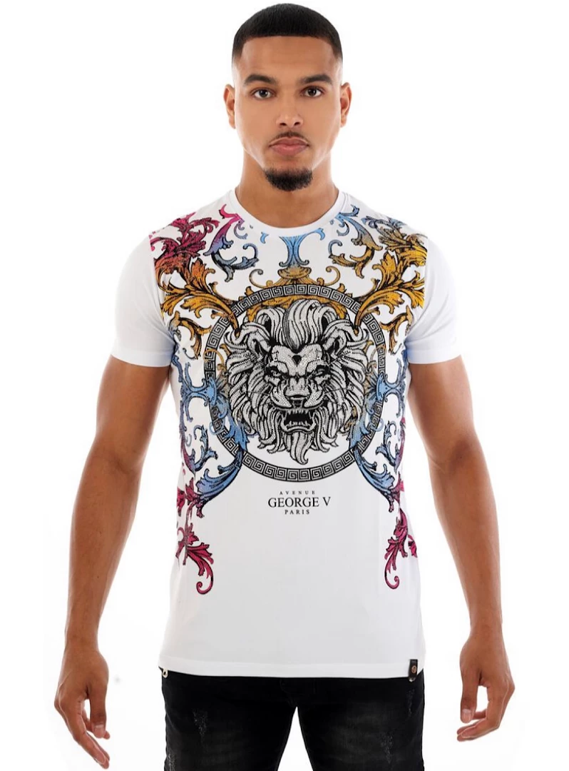 Shop All George V T-Shirt - Lion Crest - White - GV-2396 1 Shop All George V T-Shirt - Lion Crest - White - GV-2396