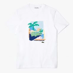 Lacoste T-Shirt - Palms - White - TH2645 Shop All