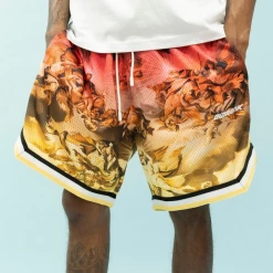 Outrank Shorts - Highly Favored Mesh - Pink And Yellow - ORS058