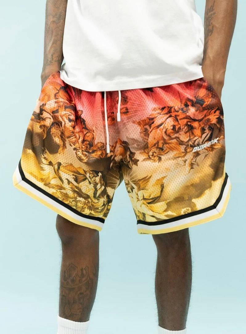 Outrank Shorts - Highly Favored Mesh - Pink And Yellow - ORS058 1 Outrank Shorts - Highly Favored Mesh - Pink And Yellow - ORS058