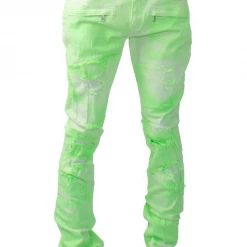 Majestik Jeans - Stacked Rips And Repair - Lime - DL2242 Shop All