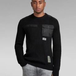 Shop All G-Star Sweater - Army Knit - Black - D20418