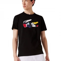 Lacoste T-Shirt - Patchwork Crocodile - Black - TH0822 Shop All