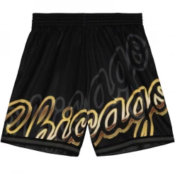 Mitchell & Ness Shorts - Big Face 4.0 Bulls - Black And Gold - PSHR1259