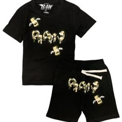 Rawyalty Kids Short Set - Camo Drip - Black - RKC-000 Shop All