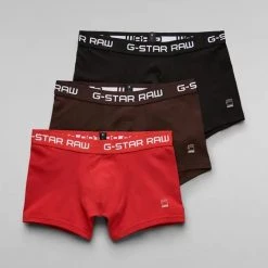 G-Star Underwear - Classic Trunk 3-Pack - Red With Brown And Black - D05095