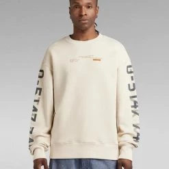 Shop All G-Star Sweater - Sleeve Graphics Crew - Dark Talc - D21165