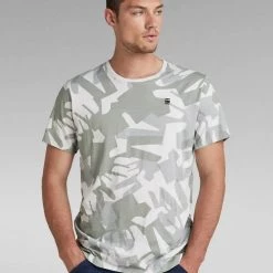 G-Star T-Shirt - Camo Logo - Nimbus Cloud Peacehand - D21379 Shop All