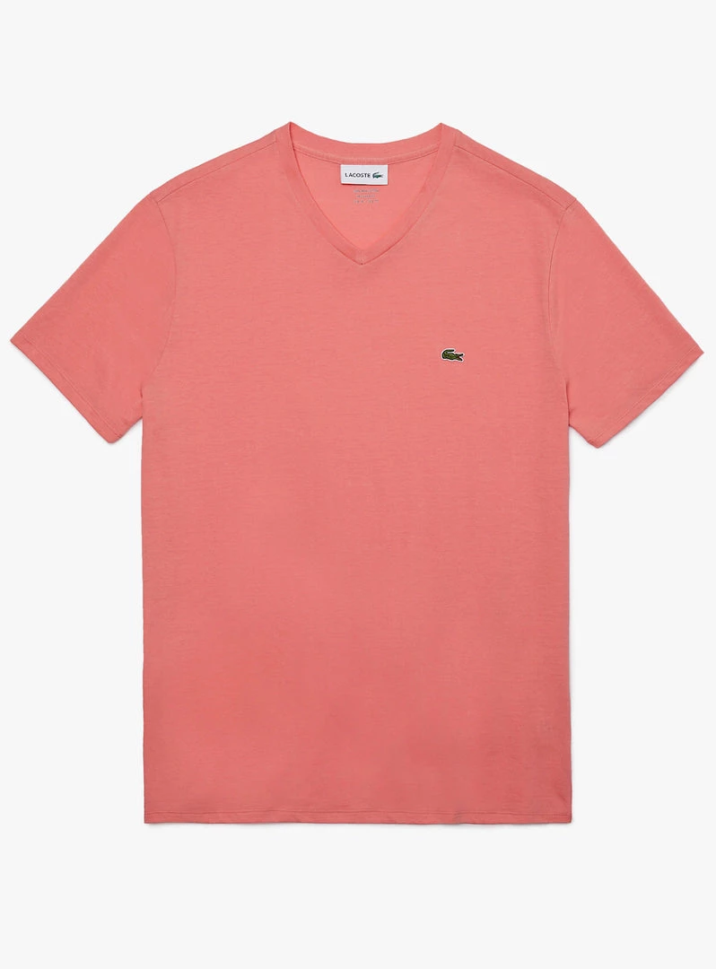 Lacoste T-Shirt - V-Neck Pima Cotton Jersey - Pink-F9C - TH6710 Shop All 1 Lacoste T-Shirt - V-Neck Pima Cotton Jersey - Pink-F9C - TH6710 Shop All