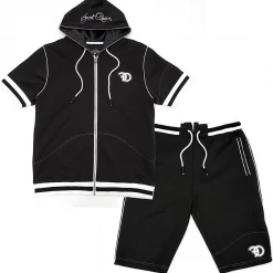 Frost Originals Short Set - Hoodie Knit Logo - Black - F560