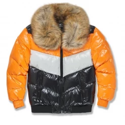 Jordan Craig Kids Jacket - Blocked Puffer - Total Orange - 91548K