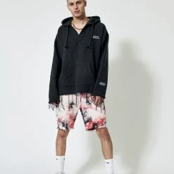 Shop All Purple-Brand Hoodie - Stencil Beach - Black - P324-CBSH222