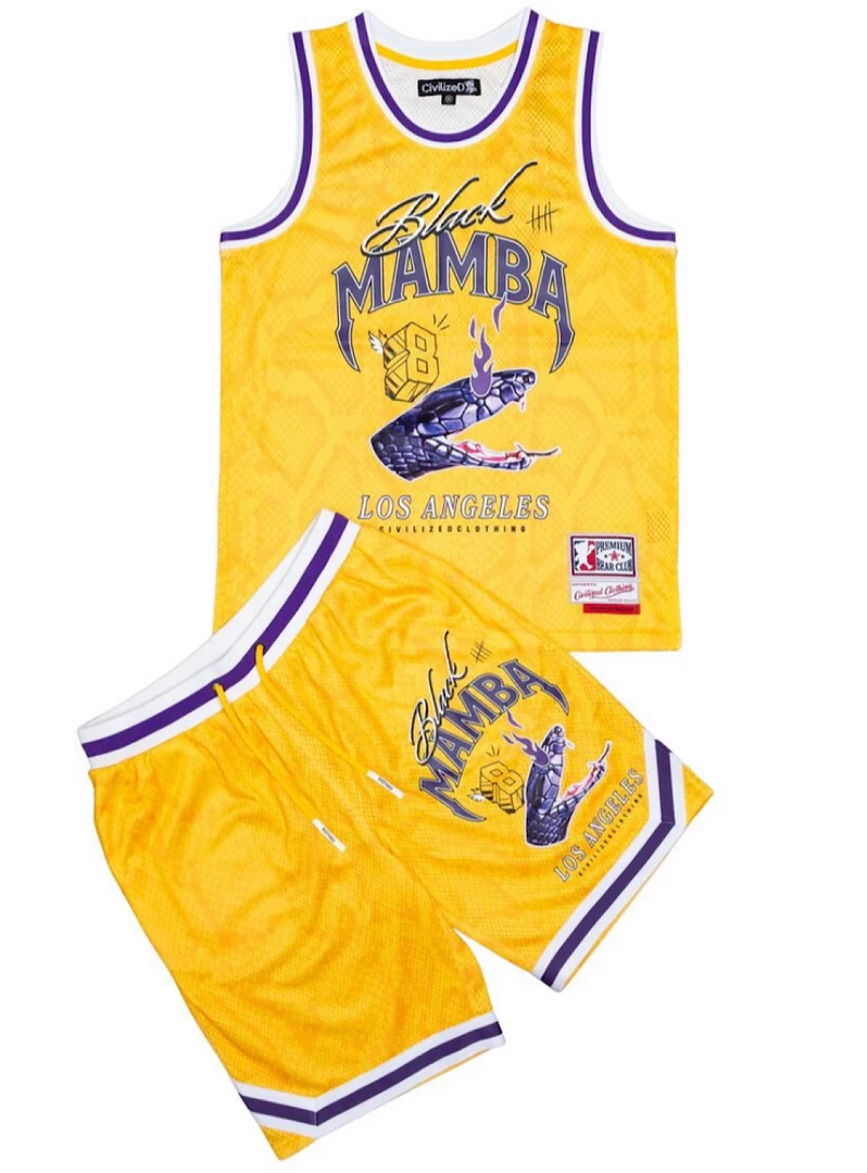 Civilized Short Set - Black Mamba Basketball - Yellow - CV1510 Shop All 1 Civilized Short Set - Black Mamba Basketball - Yellow - CV1510 Shop All