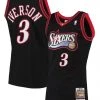 Shop All Mitchell & Ness Jersey - Philadelphia Sixers Iverson 3 - Black - SMJYGS18201