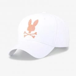 Psycho Bunny Hat - Men's Ian Baseball Cap - White - SP22 - B6A352S1HT