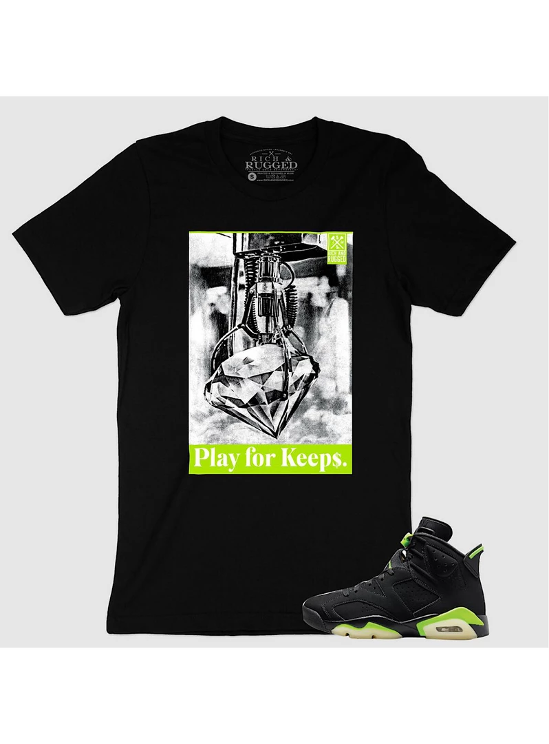 Rich & Rugged T-Shirt - Pray For Keeps - Black And Lime - RRPFK-BLK2 1 Rich & Rugged T-Shirt - Pray For Keeps - Black And Lime - RRPFK-BLK2