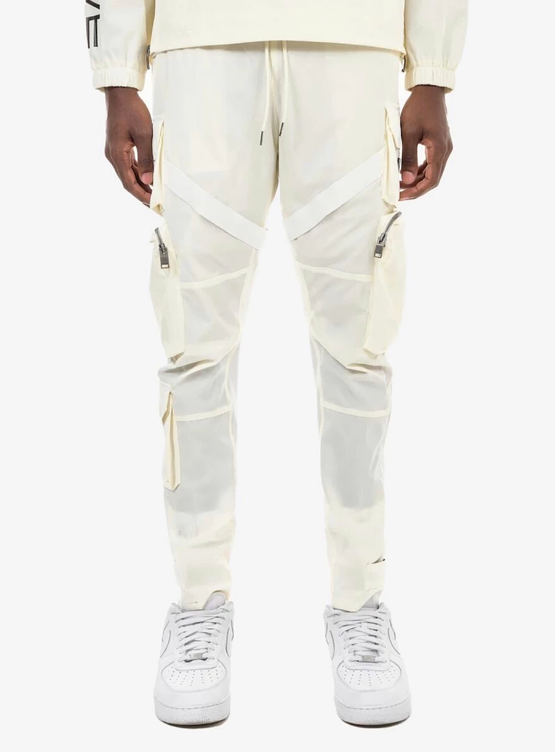 Shop All Life Code Track Pants - Utility Straps - Cream - 13P03 1 Shop All Life Code Track Pants - Utility Straps - Cream - 13P03