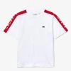 Lacoste Kids T-Shirt - Crewneck Lettered Band - White - TJ2659