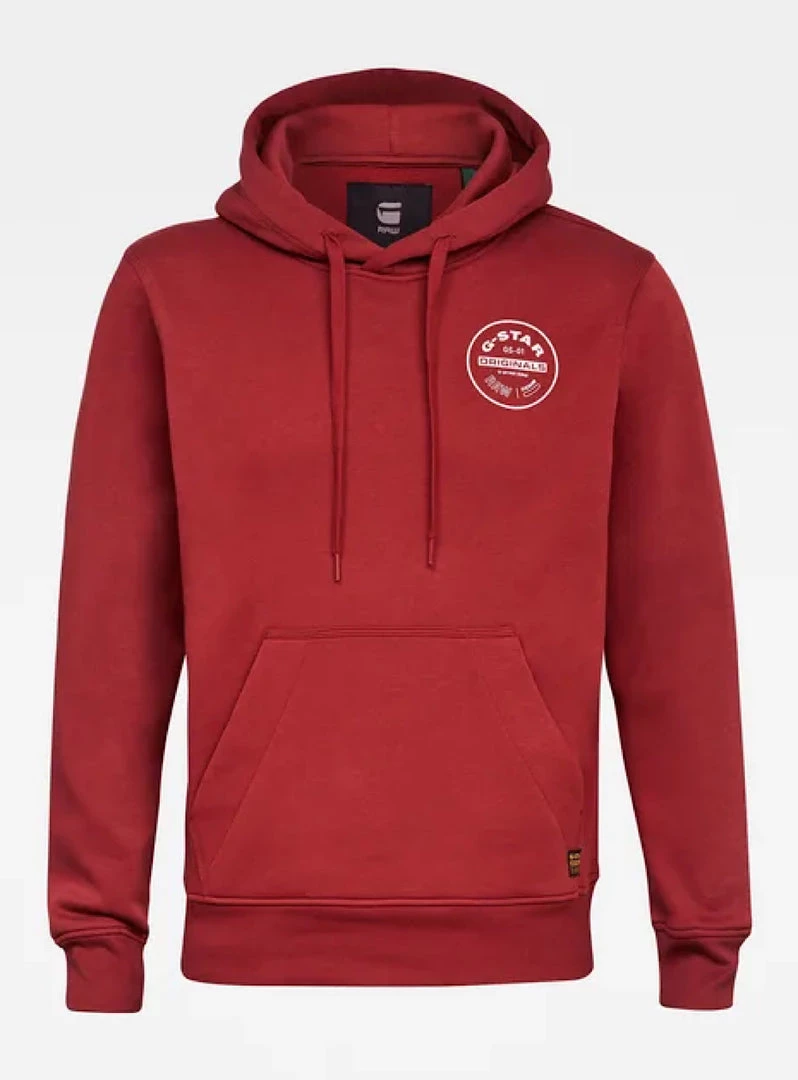 G-Star Hoodie - Round Originals - Dry Red - D17898 1 G-Star Hoodie - Round Originals - Dry Red - D17898