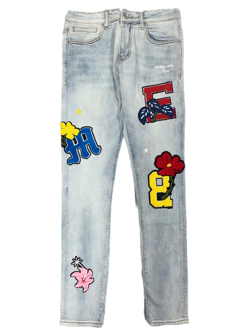 Embellish Jeans - Light Blue With Colored Patches - EMBSP122-140 Shop All 1 Embellish Jeans - Light Blue With Colored Patches - EMBSP122-140 Shop All