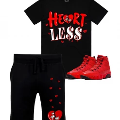 Pg Apparel Short Set - Heartless - Black And Red New Arrivals