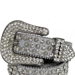 Shop All Karma Belt - Glitter - Grey With Silver Stones - Style 17